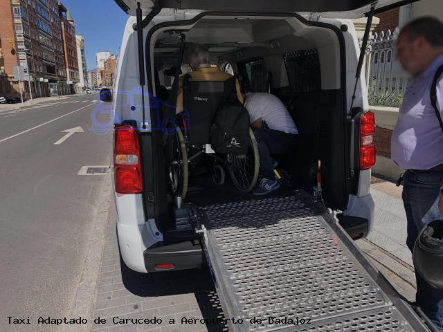 Taxi accesible de Aeropuerto de Badajoz a Carucedo